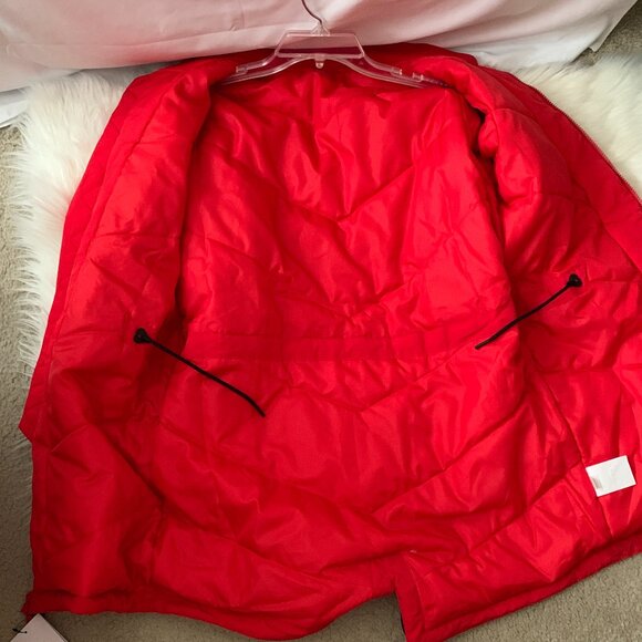 NIKE Dugout Long Full Zip Parka Jacket in Red/White Sz MEDIUM - Picture 7 of 7